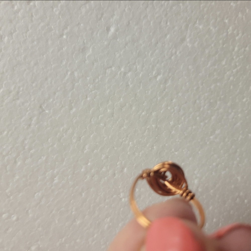Copper Wire Wrapped Rose Shaped Ring - image 3